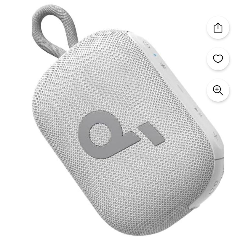 Soundcore Select 4 Go Shower Speaker by Anker, IP67 Waterproof, Floatable, 20H Playtime, Bluetooth, Outdoor/Home-White