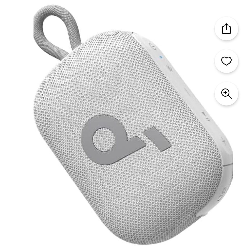 Soundcore Select 4 Go Shower Speaker by Anker, IP67 Waterproof, Floatable, 20H Playtime, Bluetooth, Outdoor/Home-White, Colour: Blanco