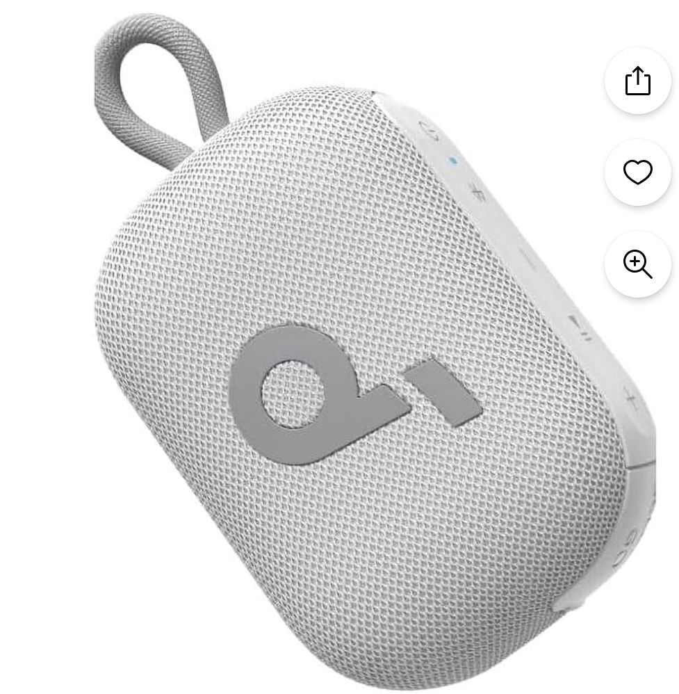 Soundcore Select 4 Go Shower Speaker by Anker, IP67 Waterproof, Floatable, 20H Playtime, Bluetooth, Outdoor/Home-White, Colour: Blanco