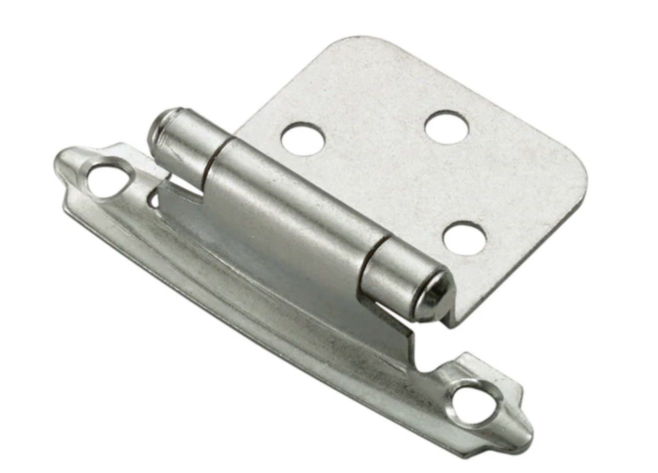 200-Degree Adjustable Overlay Overlay Surface Self-Closing Satin nickel Cabinet Hinge