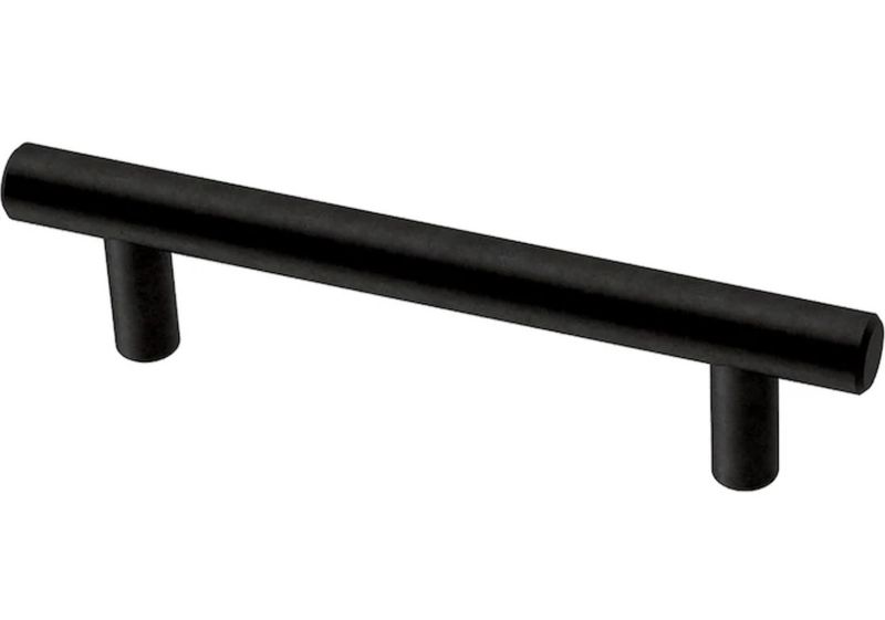 Axel 3-3/4-in, 96mm Center to Center Solid Steel Matte Black Cylindrical Bar Drawer Pull