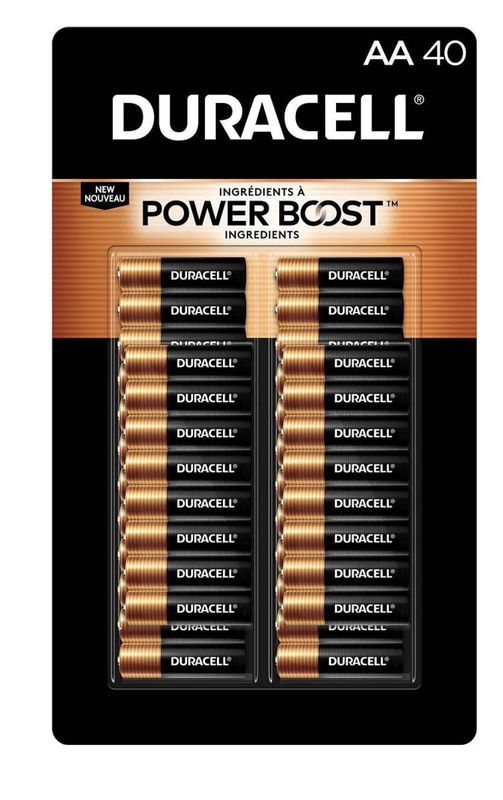 Duracell Power Boost Coppertop Alkaline AA Batteries 1.5V MN15TB40 40 Count