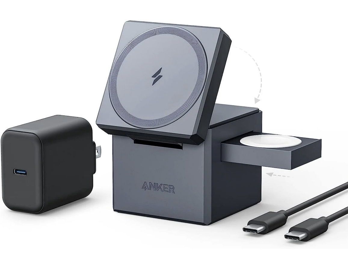 Anker Series 7 - Wireless charging stand - MagSafe - 15 Watt - 2.5 A - on cable: USB-C