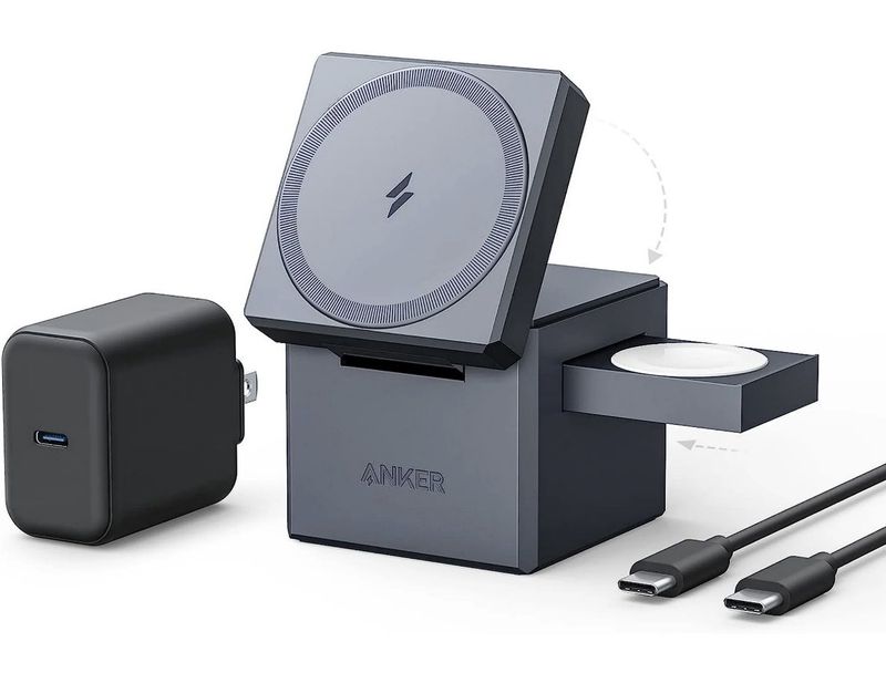 Anker Series 7 - Wireless charging stand - MagSafe - 15 Watt - 2.5 A - on cable: USB-C