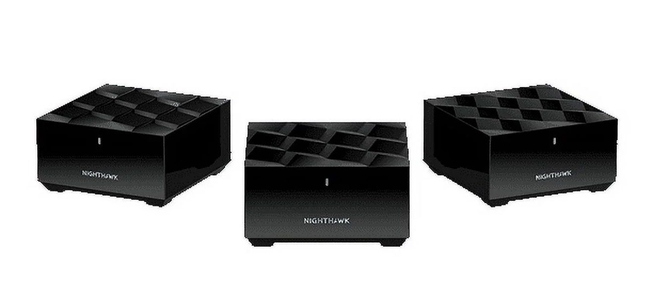 NETGEAR Nighthawk Dual-Band WiFi 6 AX1500 Mesh System 1.5 Gbps Router + 2 Satellites (MK6W-100NAS), Condition: Used-like new