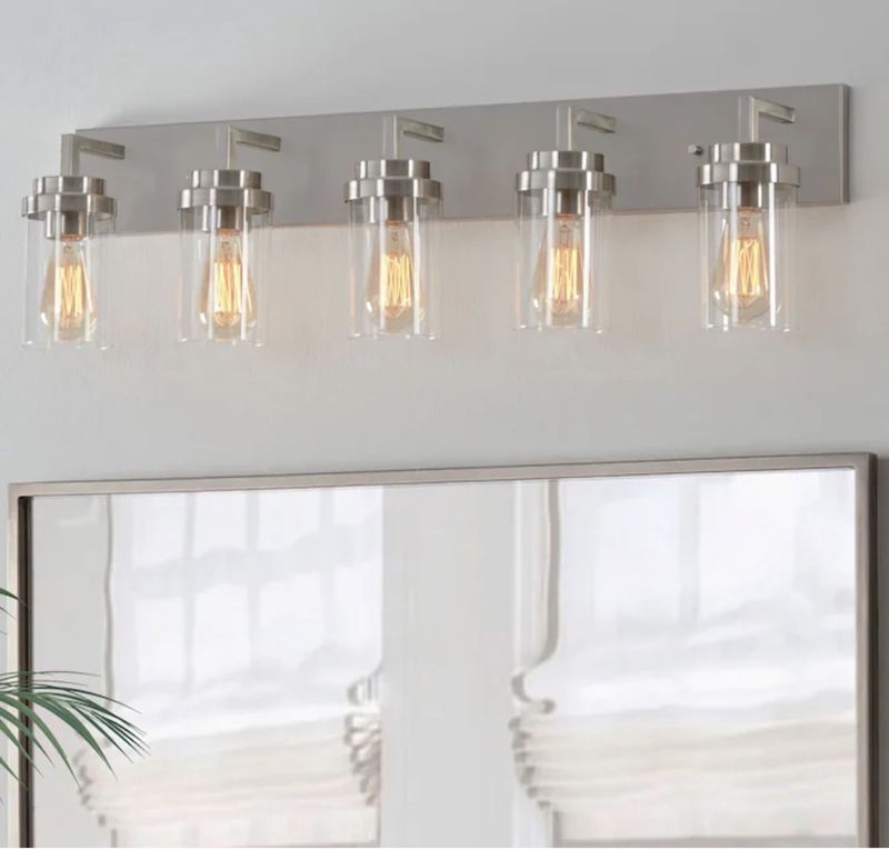 Olan 36-in 5 Light Brushed Nickel Transitional Bathroom Vanity light