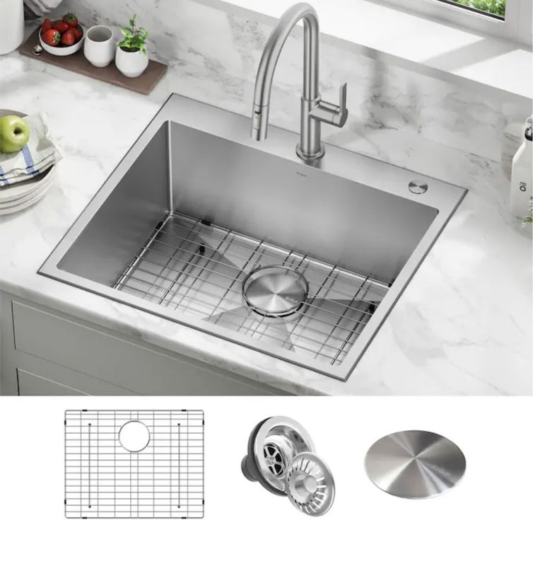 Standart PRO Drop-in or undermount 25-in × 22-in Stainless steel Single bowl 16 - Gauge Kitchen Sink