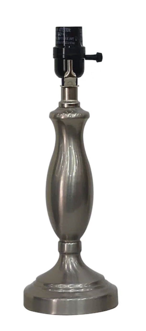 13.25-in Brushed Steel Plug-in Metal Lamp Base