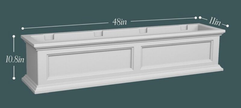 Mayne 11 Shop Rectangle 48-in Wx 48-in L White Plastic Outdoor Self Watering Window box
