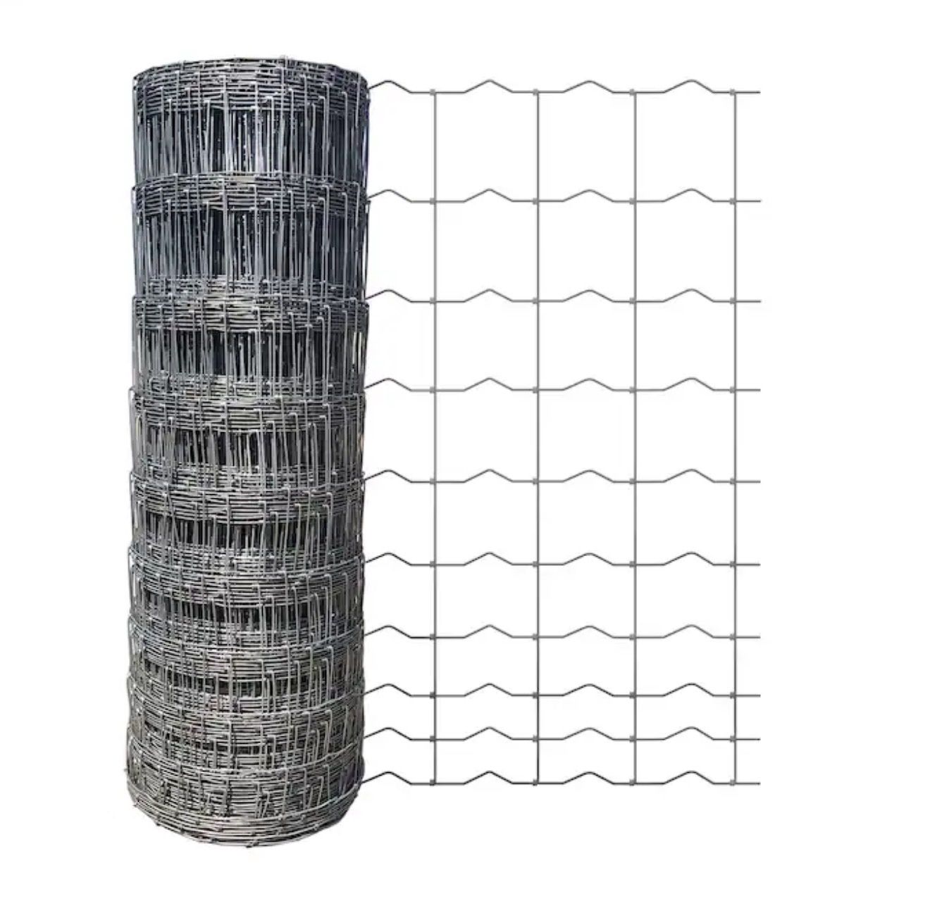 100-ft x 4-ft 12.5 - Gauge Gray Steel Woven Wire Rolled Fencing