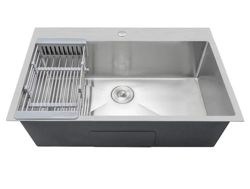 Drop-in 30-in x 18-in Stainless steel Single bowl Kitchen Sink