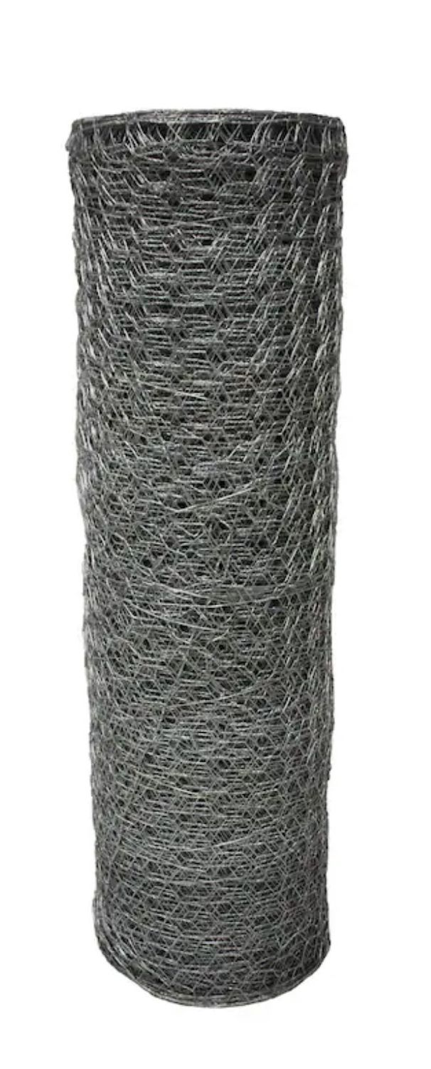 50-ft x 6-ft 20 - Gauge Silver Galvanized steel Chicken Wire Rolled Fencing 1-in - Mesh Size