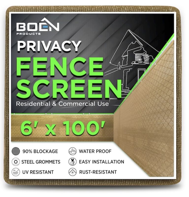 6-ft H × 100-ft W Beige Polyethelene Privacy Chain Link Fence Screen