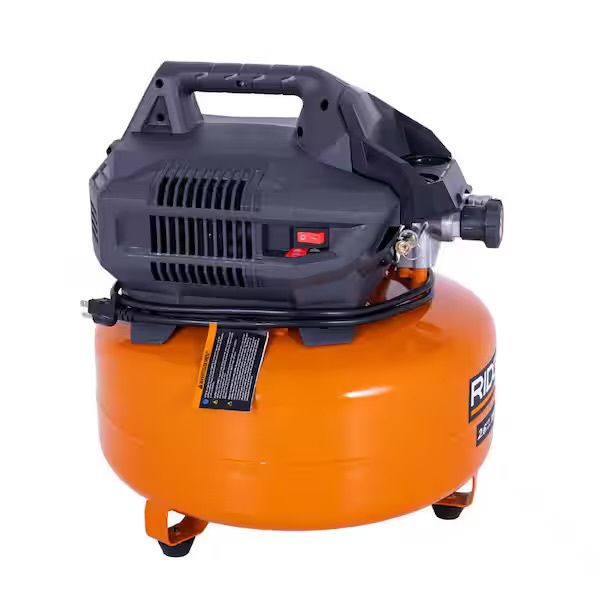 02106416 6 Gal. 150 PSI Portable Electric Oil-Free Jobsite Pancake Air Compressor with Dual Pressure Gauges