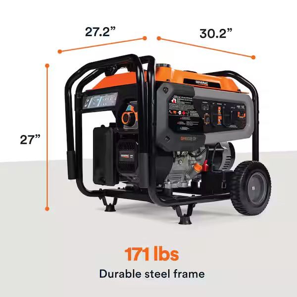 8125/6500-Watt Dual Fuel Portable Generator, Easy-To-Use Electric Start