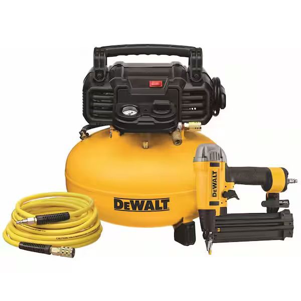 6 Gal. 165 PSI18-Gauge Brad Nailer and Heavy-Duty Pancake Electric Air Compressor Combo Kit