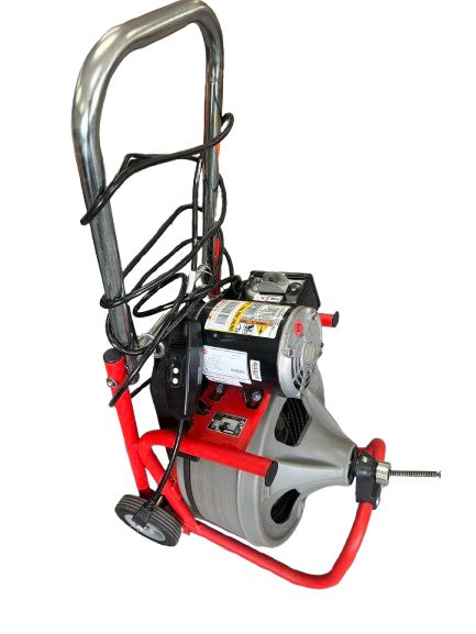 K-400 Drain Cleaning Snake Auger 120-Volt Drum Machine with C-32IW 3/8 in. x 75 ft. Cable + 4-Piece Tool Set &amp; Gl