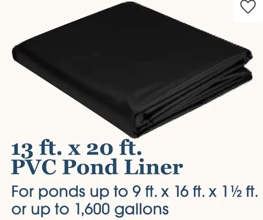 20-ft L x 13-ft W Black PVC Fish Pond Liner (1600.0-Gallon)