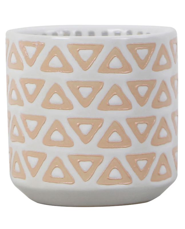 Round 3.03-in W × 3.03-in L Orange Ceramic Indoor Planter