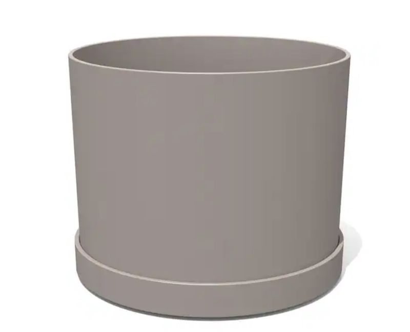 Round 9.63-in W x 8.5-in L Off-white Plastic Indoor/Outdoor Planter