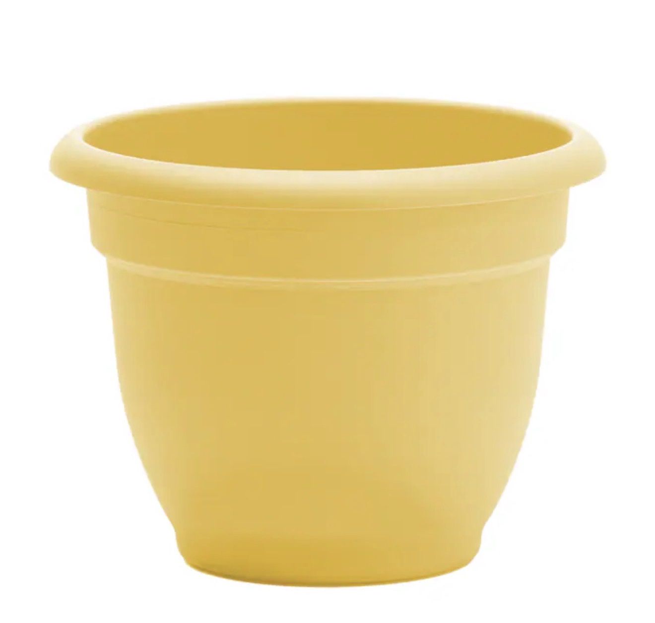 Round 8.75-in W × 8.75-in  Plastic Indoor/Outdoor Self Watering Planter, Color: Yellow