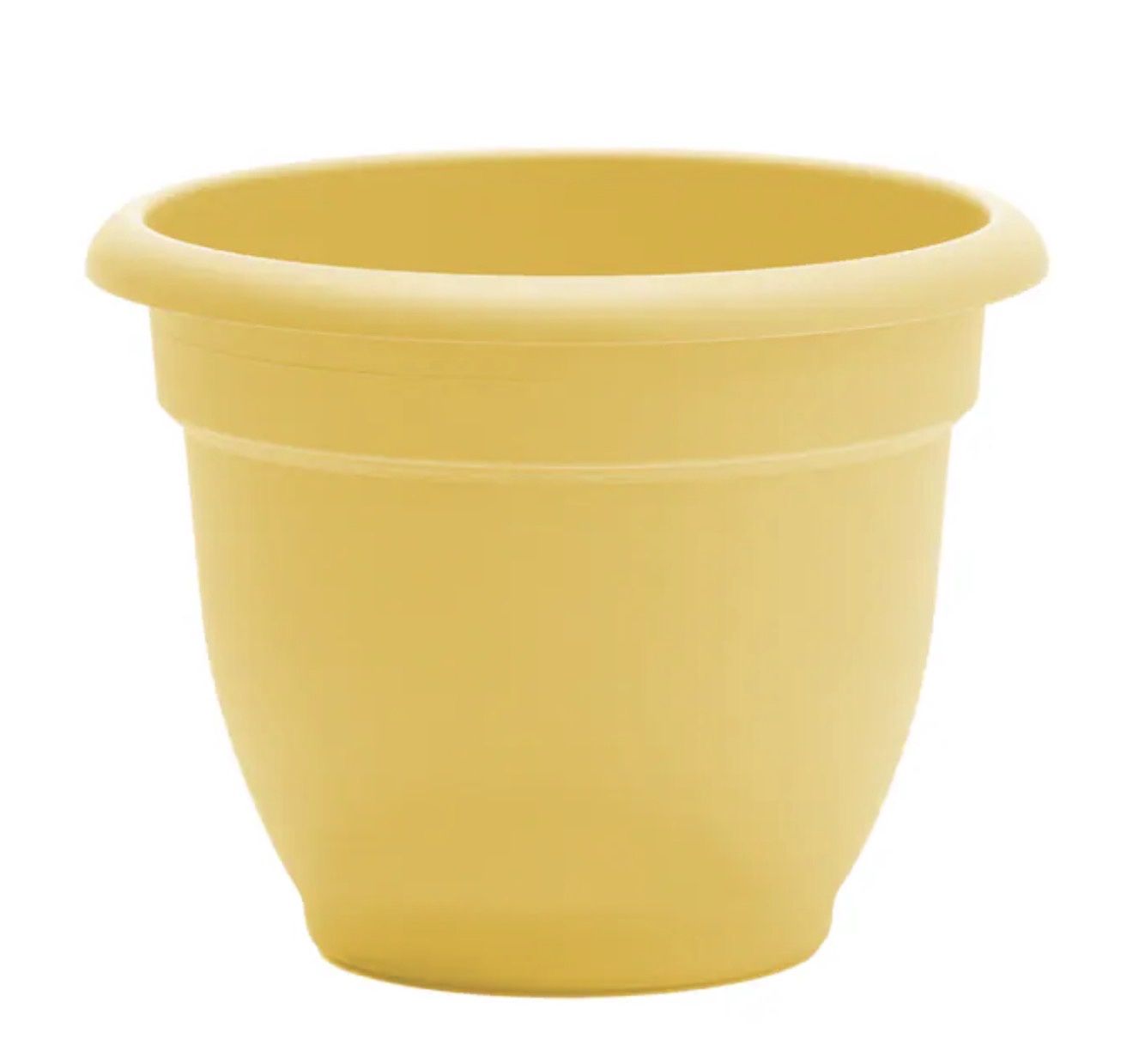 Round 11.0-in W × 11.0-in L Plastic Indoor/Outdoor Self Watering Planter, Condition: Yellow