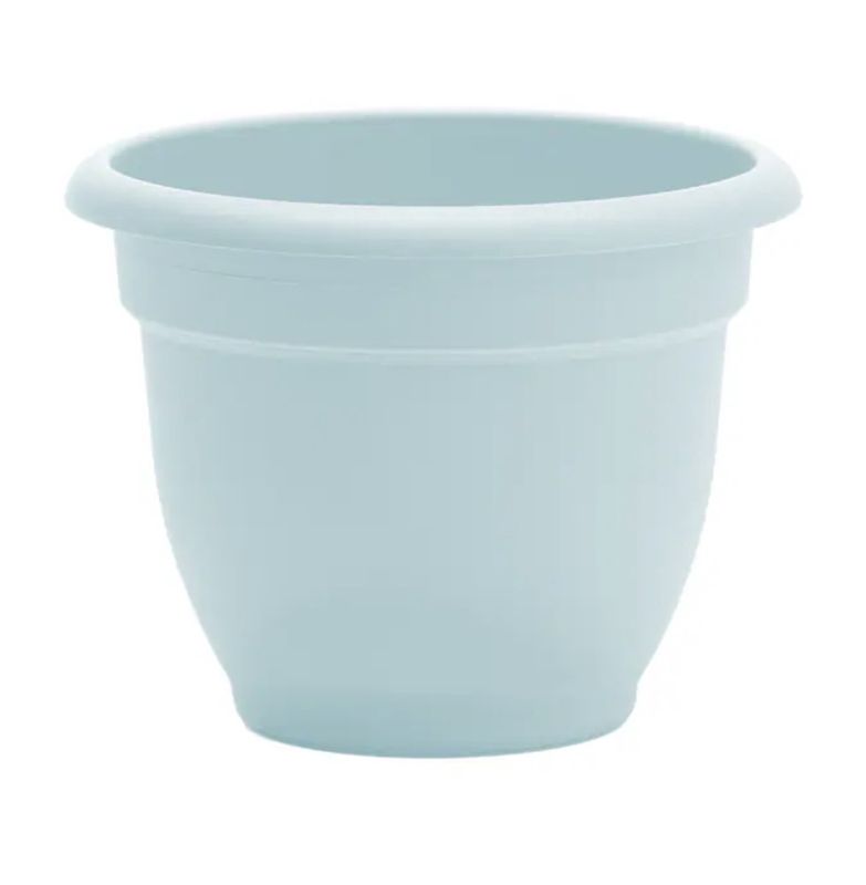 Round 13.0-in W × 13.0-in L Blue Plastic Indoor/Outdoor Self Watering Planter