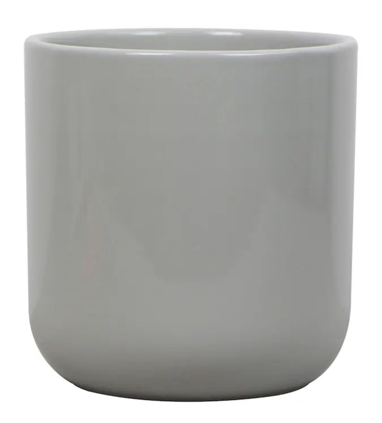 Round 6.7-in W × 6.7-in L Gray Ceramic Indoor Planter, Color: Gray