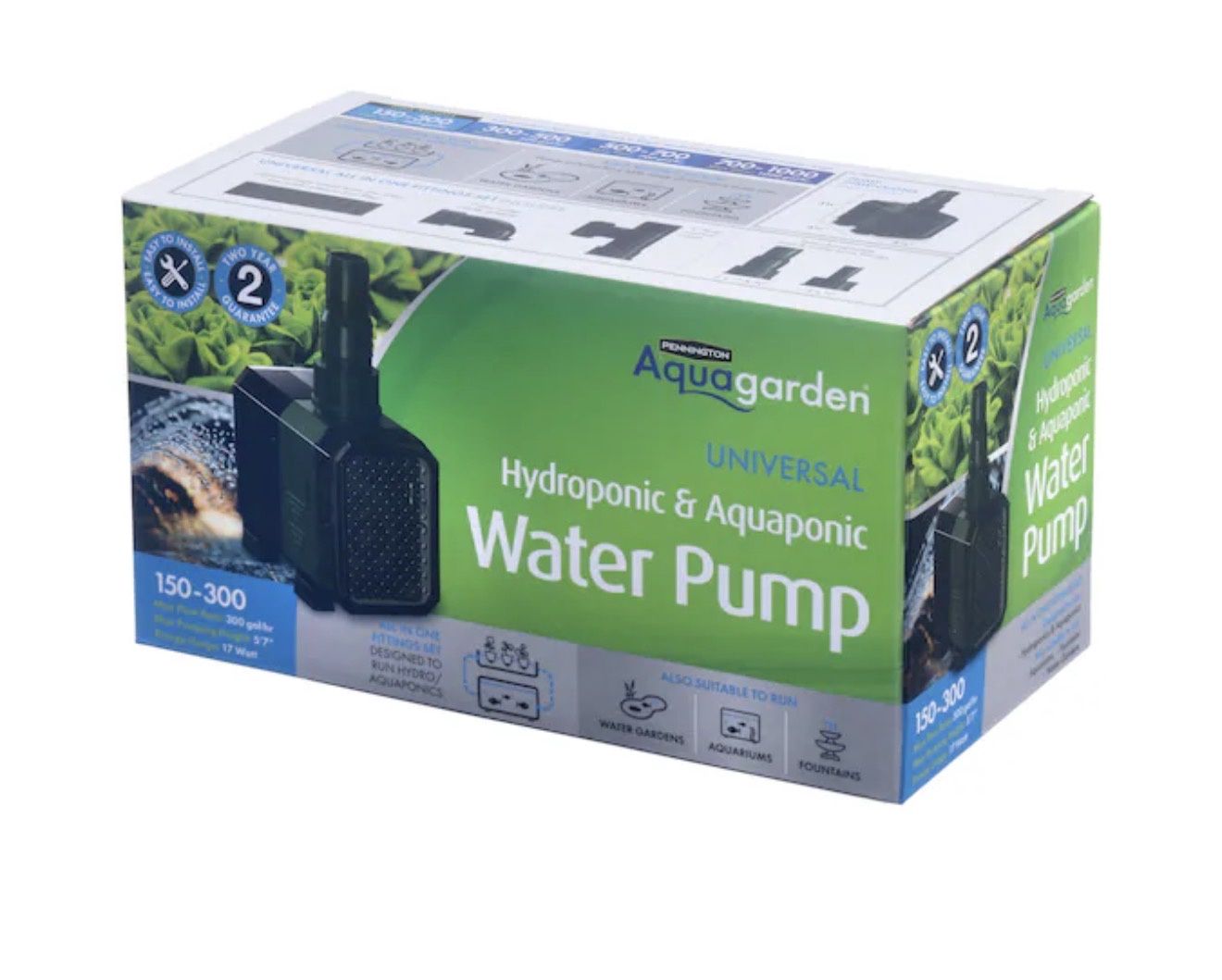 300 -GPH Submersible Corded Electric Pond Pump
