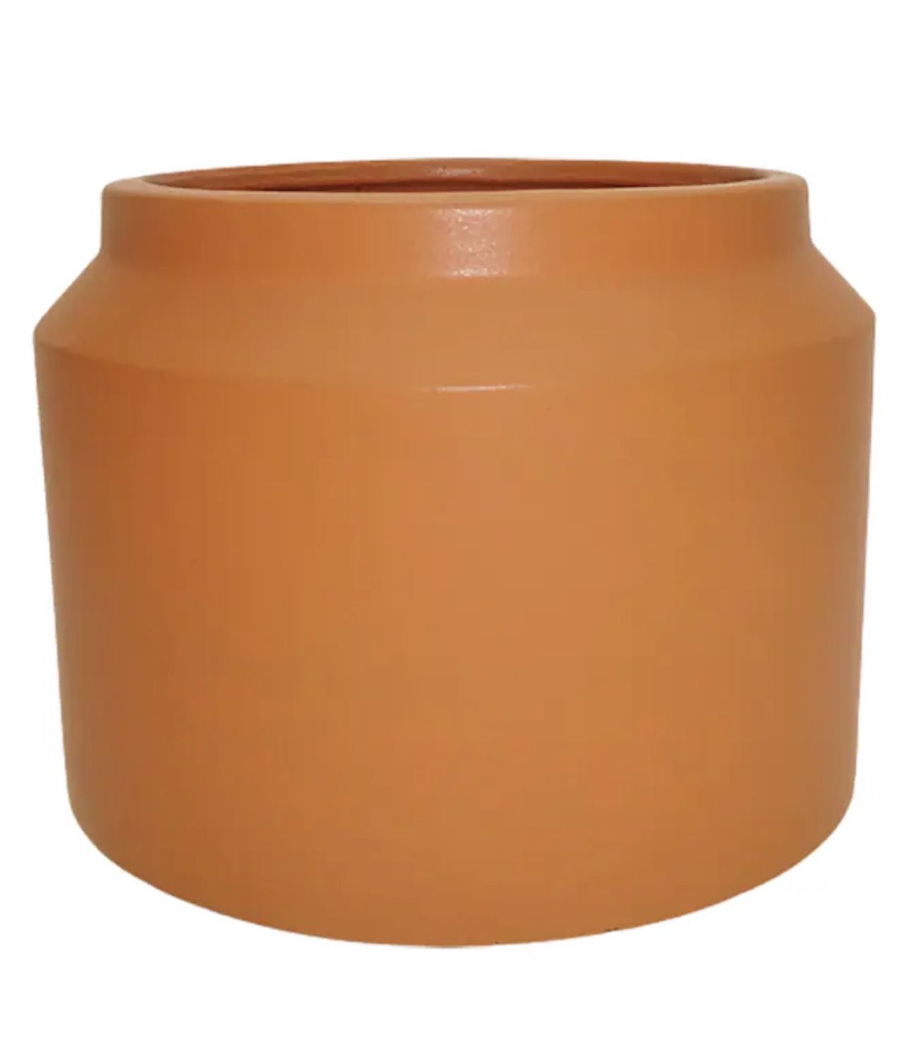 Round 8.1-in W × 8.1-in L Orange Ceramic Indoor/ Outdoor Planter