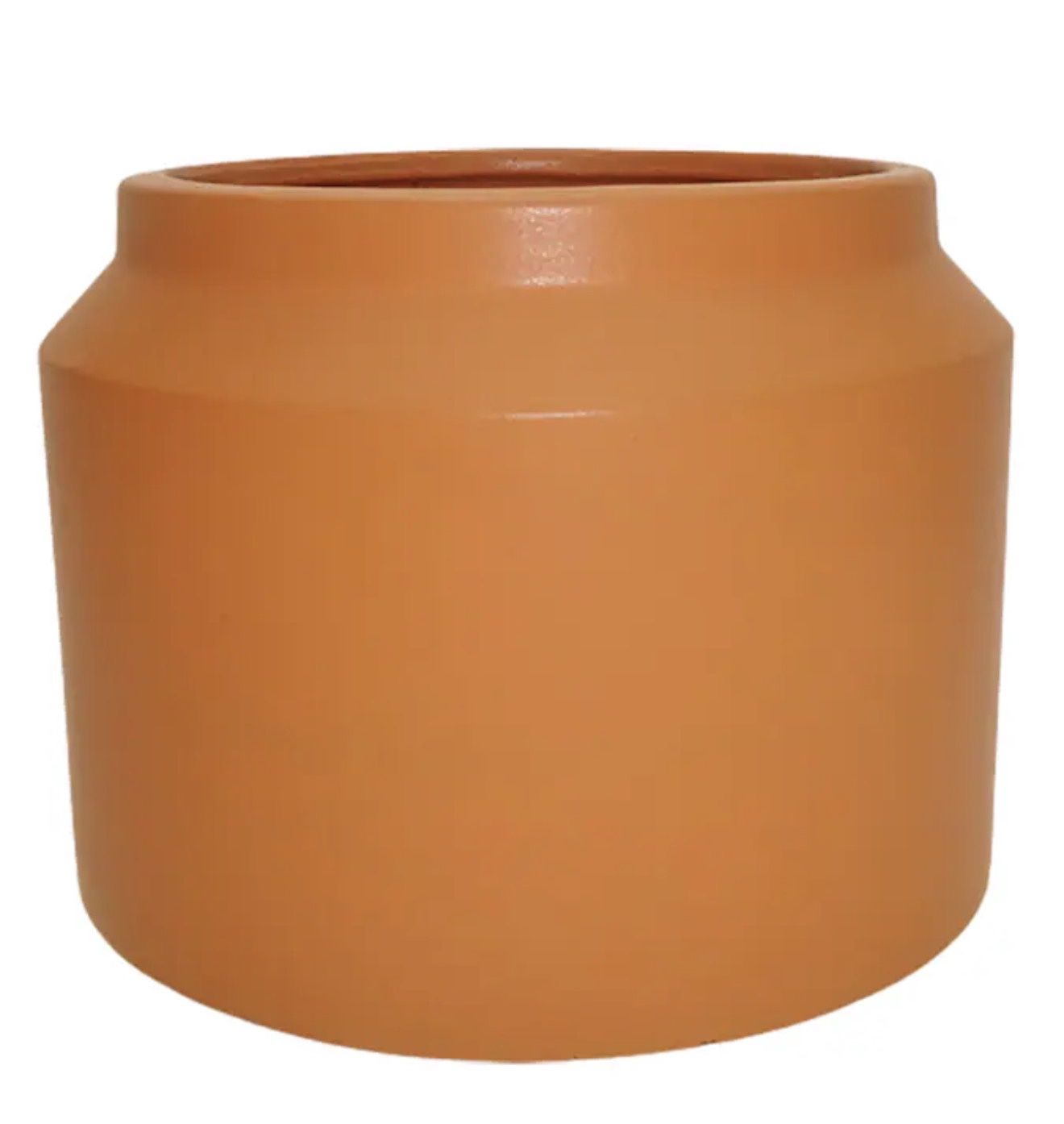 Round 6.2-in W x 6.2-in L Orange Ceramic Indoor/ Outdoor Planter