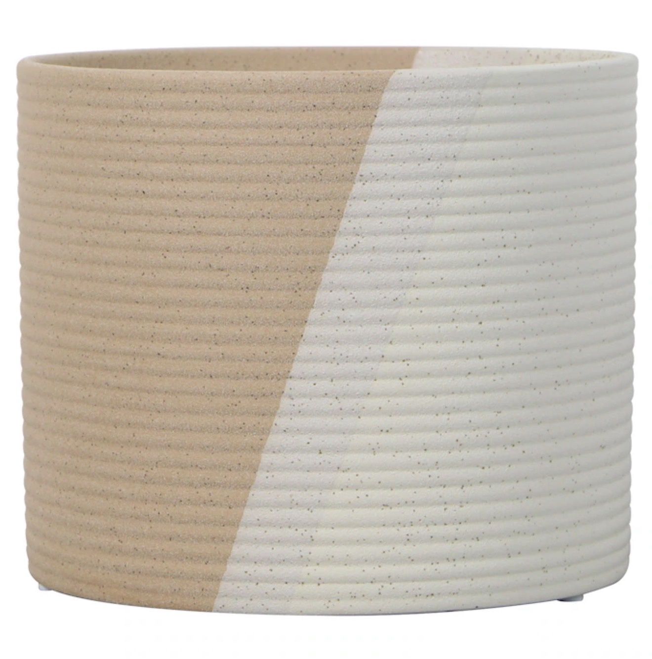 Round 8.07-in W × 8.07-in L Brown Ceramic Indoor/ Outdoor Planter