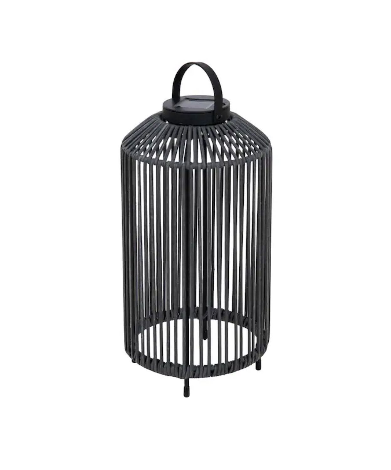 25-in x 9-in Black Metal Solar Outdoor Decorative Lantern
