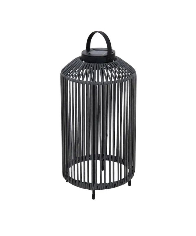 25-in x 9-in Black Metal Solar Outdoor Decorative Lantern