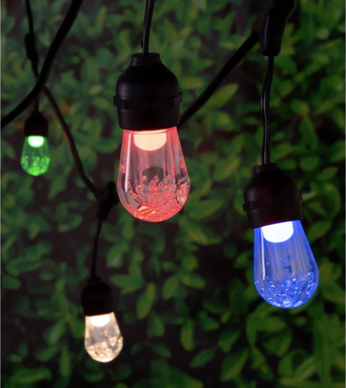 24-ft Plug-in Black/multi Outdoor String Light with 12 Color changing -Light LED Novelty Bulbs