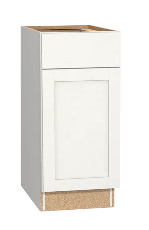 Arcadia 15-in W × 35-in H x 23.75-in D White Base Fully Assembled Cabinet Recessed Panel Shaker