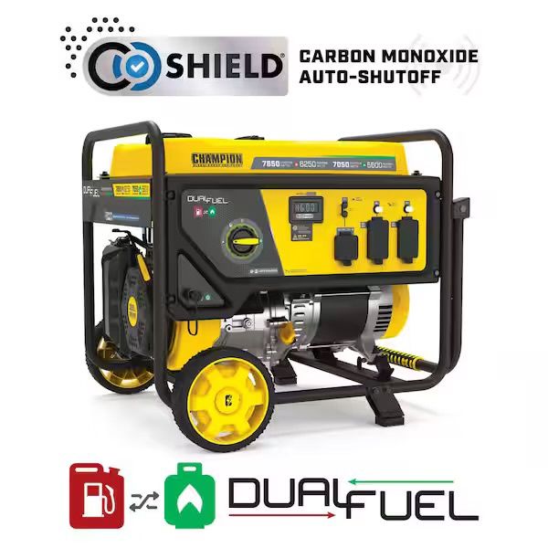 Generator 7850/6250-Watt Recoil Start Storm Ready Gasoline and Propane Powered, Condition: Used-like new