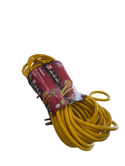 Husky 50ft. 14/3 Medium Duty Indoor/Outdoor Extension Cord w/Lighted End, Yellow