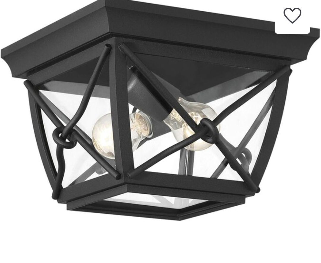 Designers Fountain 34835-BK Belmont 2 Light 10 inch Black Outdoor Flushmount