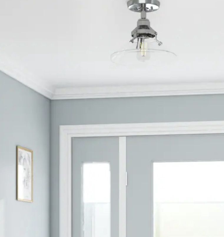 Barrett 11-in Brushed nickel Indoor 1 -Light Semi-flush Mount Light with (