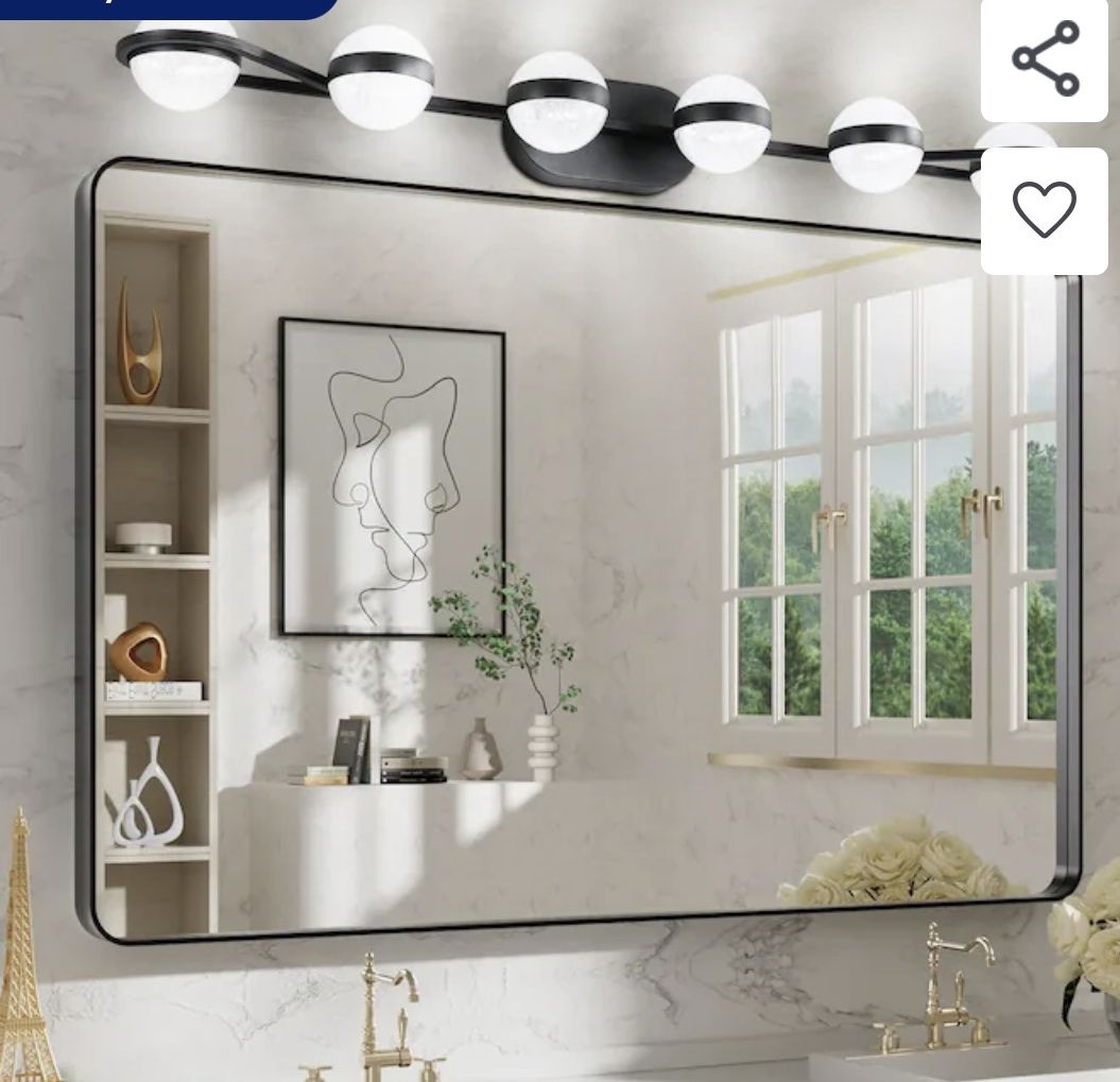 Modern 43.3-in 6 Light Black Integrated LED Modern/contemporary Bathroom Vanity light