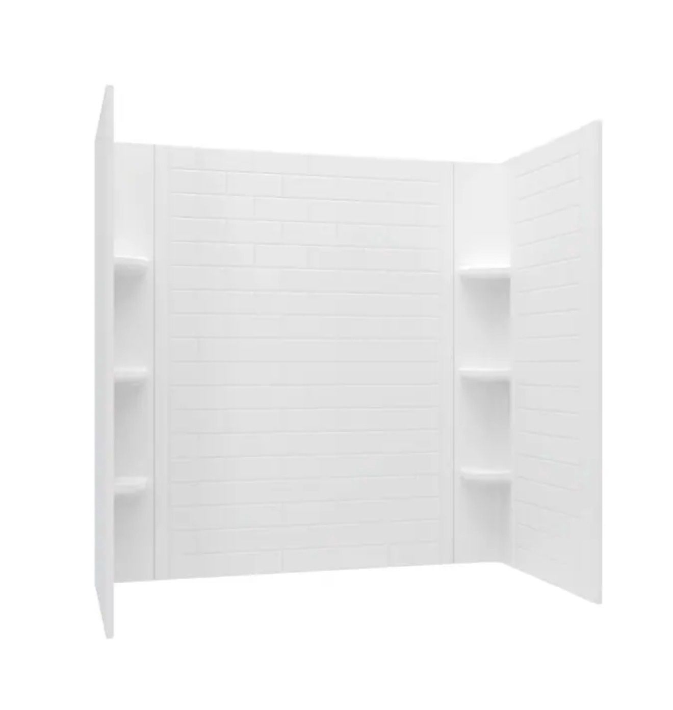 Elevate 30-in W × 60-in D x 60-in H Arctic 3 -Piece Direct to Stud Alcove Shower wall surround