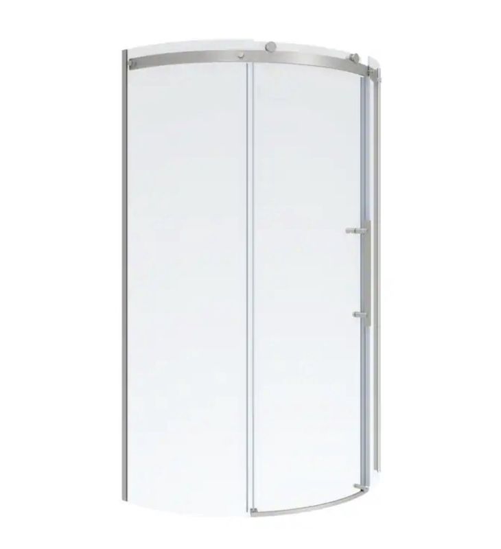 Elevate Brushed Nickel 32-in W x 72-in H Frameless Clear Glass Corner Bypass Sliding Shower door