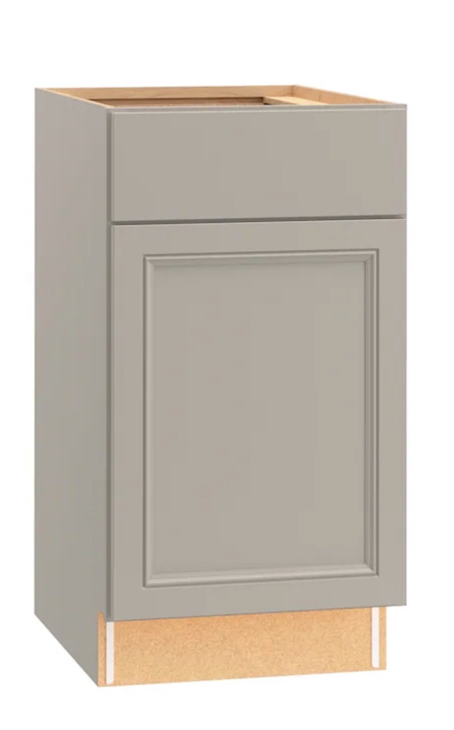 Wintucket 18-in W × 35-in H x 23.75-in D Cool Gray Base Fully Assembled Cabinet Recessed Panel Square