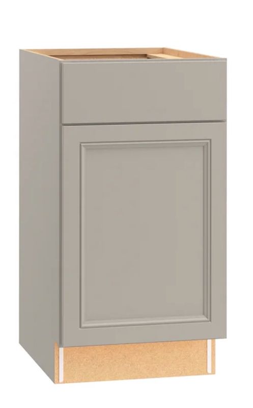 Wintucket 18-in W × 35-in H x 23.75-in D Cool Gray Base Fully Assembled Cabinet Recessed Panel Square