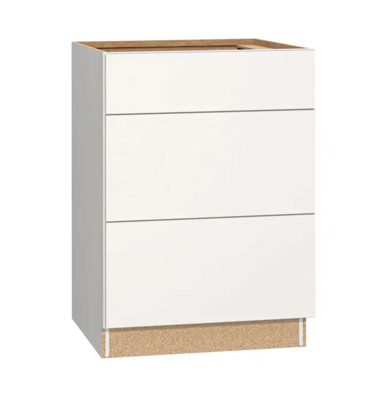 Arcadia 24-in W x 35-in H x 23.75-in D White 3 -Drawers Drawer Base Fully Assembled Cabinet Flat Panel Slab