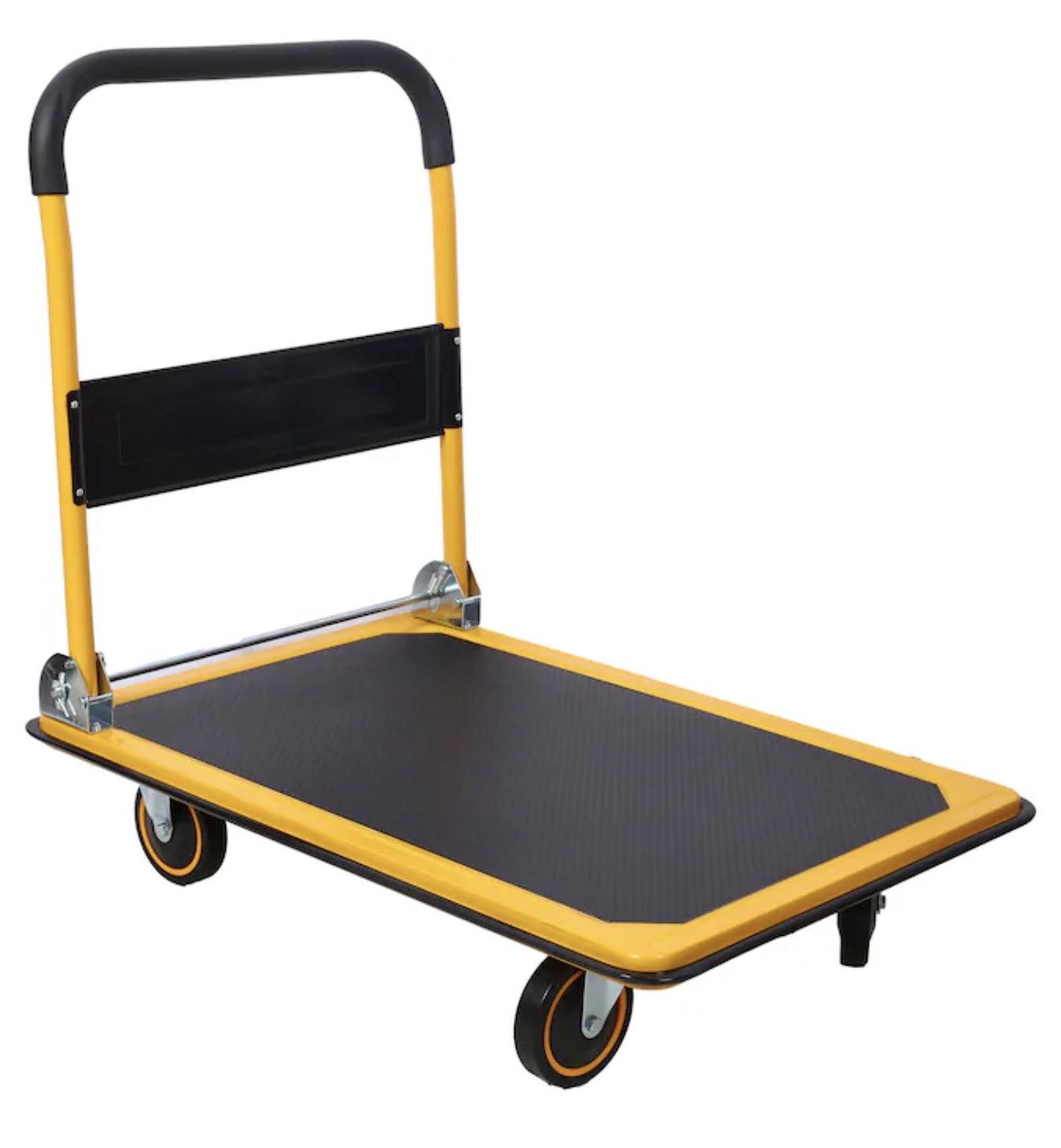 330-Ib Capacity 4 -Wheel Yellow Steel Standard duty platform truck
