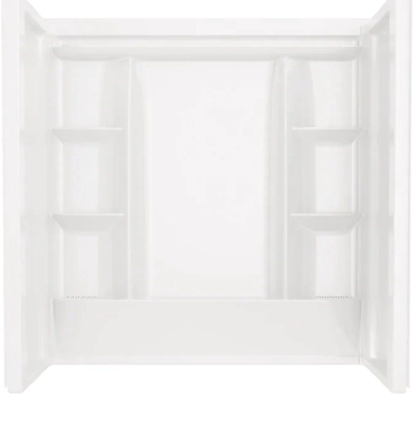 EverEdge 32-in L x 60-in W × 61-in H High Gloss White 3 -Piece Direct to Stud Bathtub Surround
