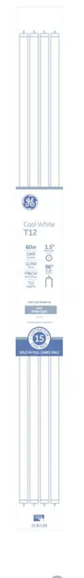GE Nashville Lowe's > Out of Stock | Check Nearby 67 60 -Watt EQ T12 Cool white Single pin boase FA8 Fluorescent Tube Light Bulb 15 -Pack