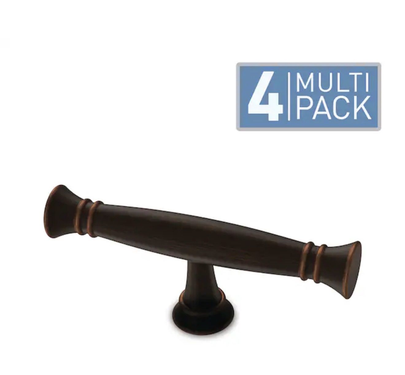 Flared Edge 3-1/16-in Bronze Matte Bar Cabinet Knob 4-Pack